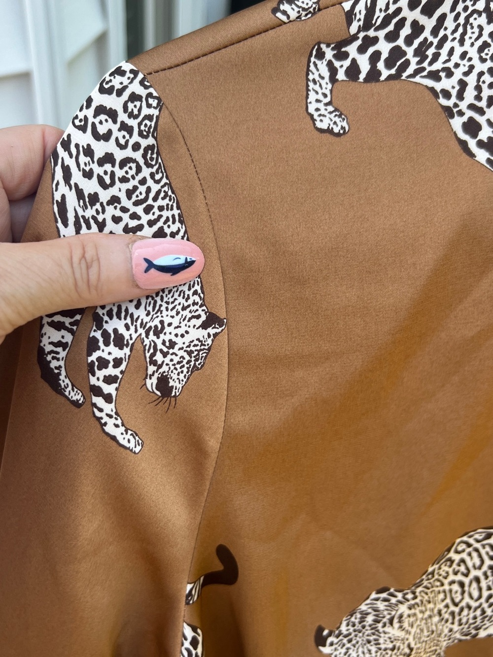 Maison d’Amélie Paris Leopard Print Button Front Blouse Women’s Medium - Picture 5 of 11